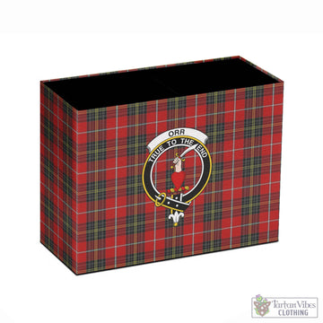 Orr Tartan Pen Holder with Family Crest