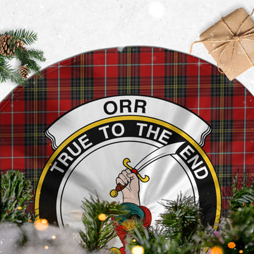 Orr Tartan Christmas Tree Skirt with Family Crest