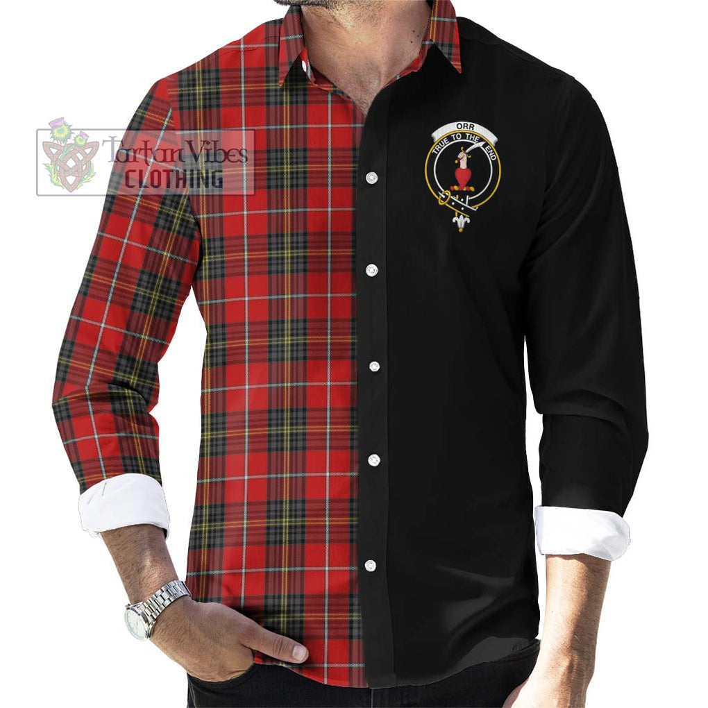 Orr Tartan Long Sleeve Button Shirt with Family Crest and Half Of Me Style - Tartanvibesclothing Shop