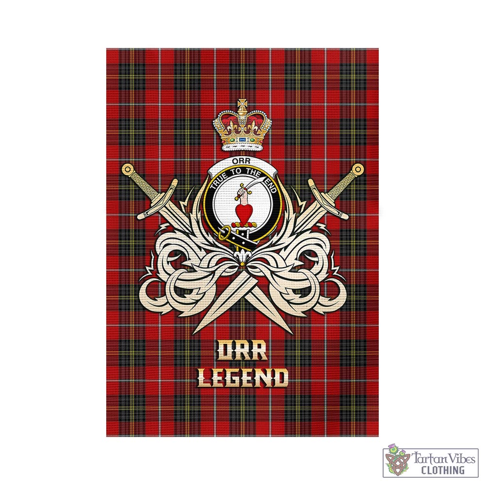 Tartan Vibes Clothing Orr Tartan Flag with Clan Crest and the Golden Sword of Courageous Legacy