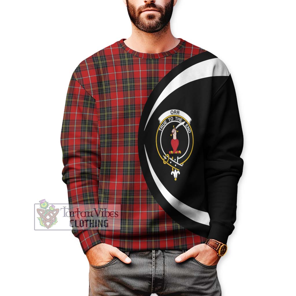 Orr Tartan Sweatshirt with Family Crest Circle Style - Tartan Vibes Clothing