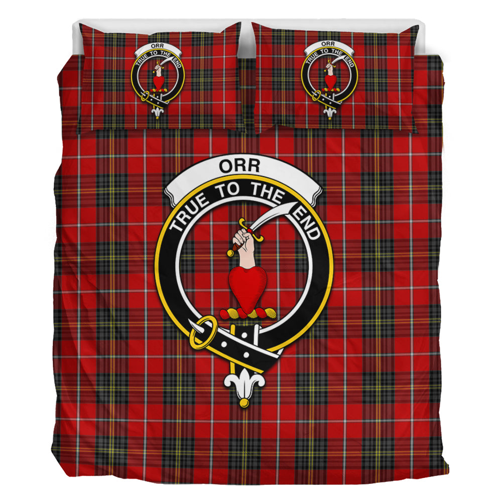 Orr Tartan Bedding Set with Family Crest - Tartan Vibes Clothing