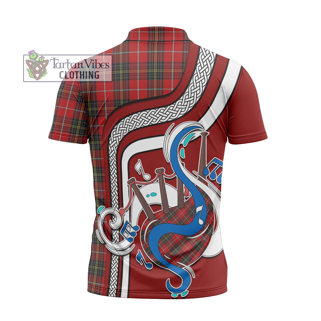 Orr Tartan Zipper Polo Shirt with Epic Bagpipe Style - Tartanvibesclothing Shop