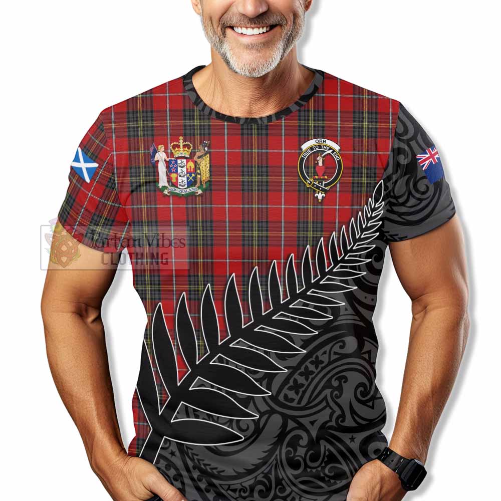 Tartan Vibes Clothing Orr Crest Tartan T-Shirt with New Zealand Silver Fern Half Style