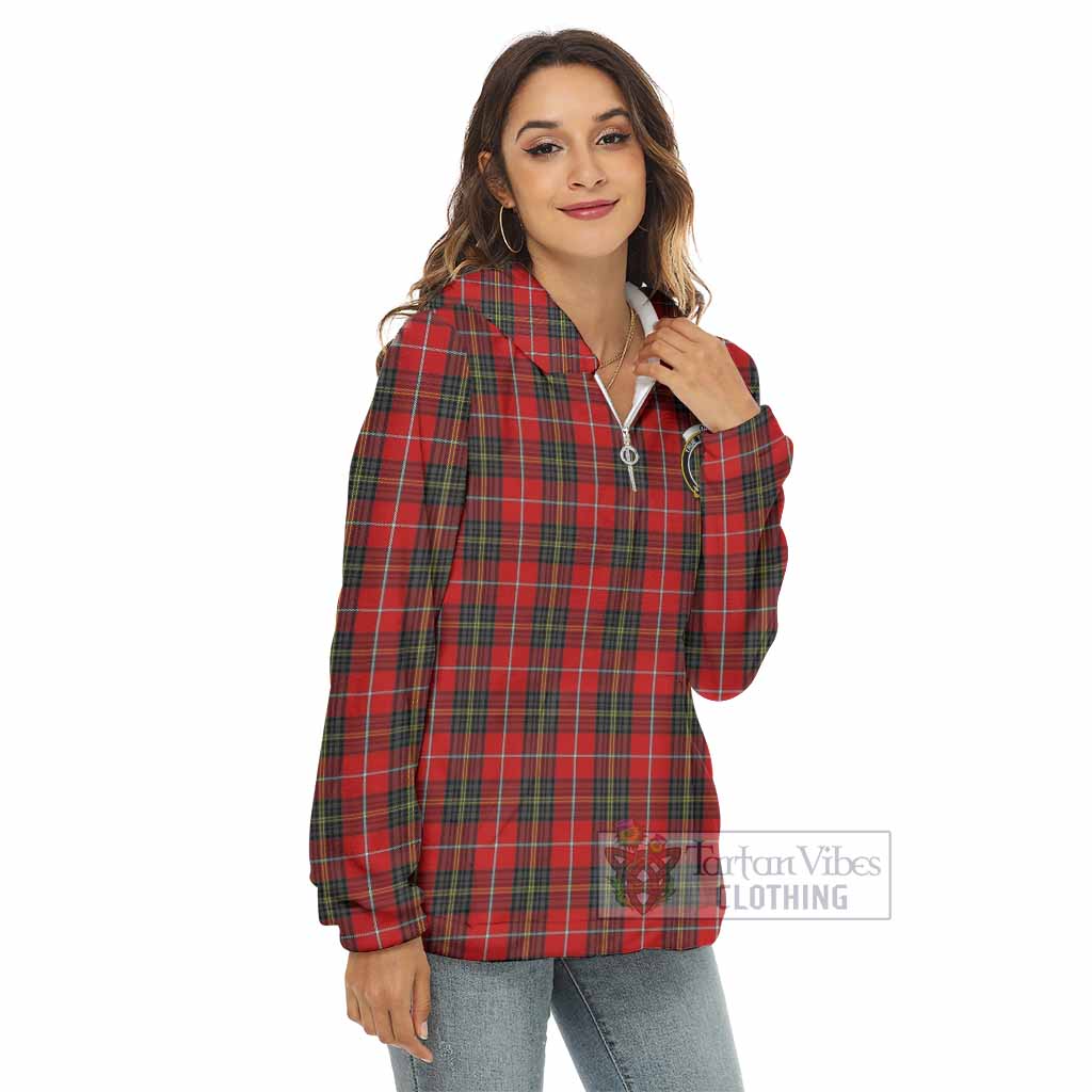 Orr Tartan Women's Borg Fleece Hoodie with Half Zip with Family Crest - Tartan Vibes Clothing