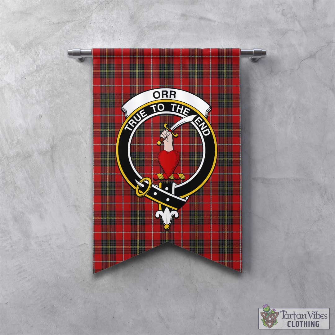 Tartan Vibes Clothing Orr Tartan Gonfalon, Tartan Banner with Family Crest