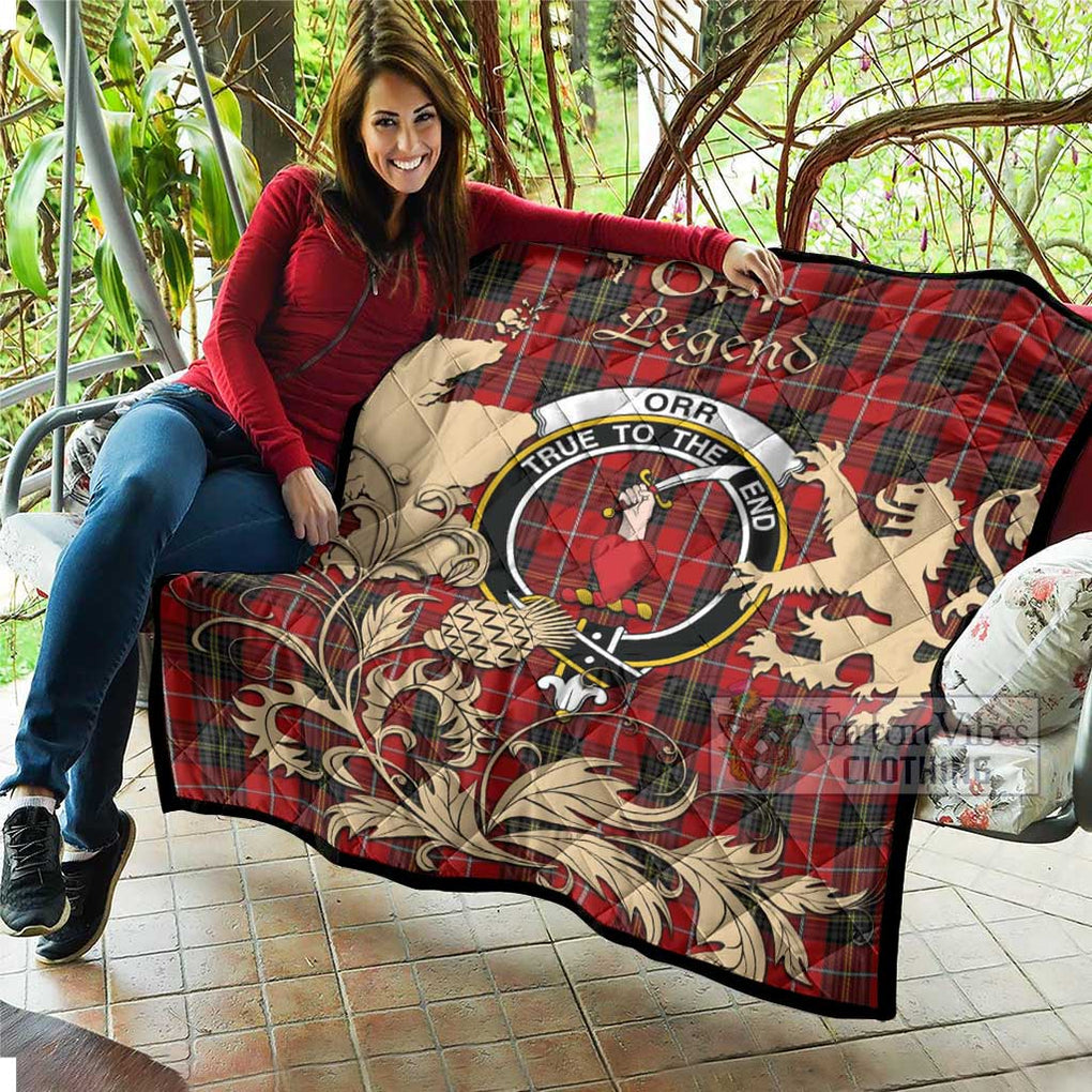 Tartan Vibes Clothing Orr Tartan Quilt with Family Crest and Scottish Symbol Style