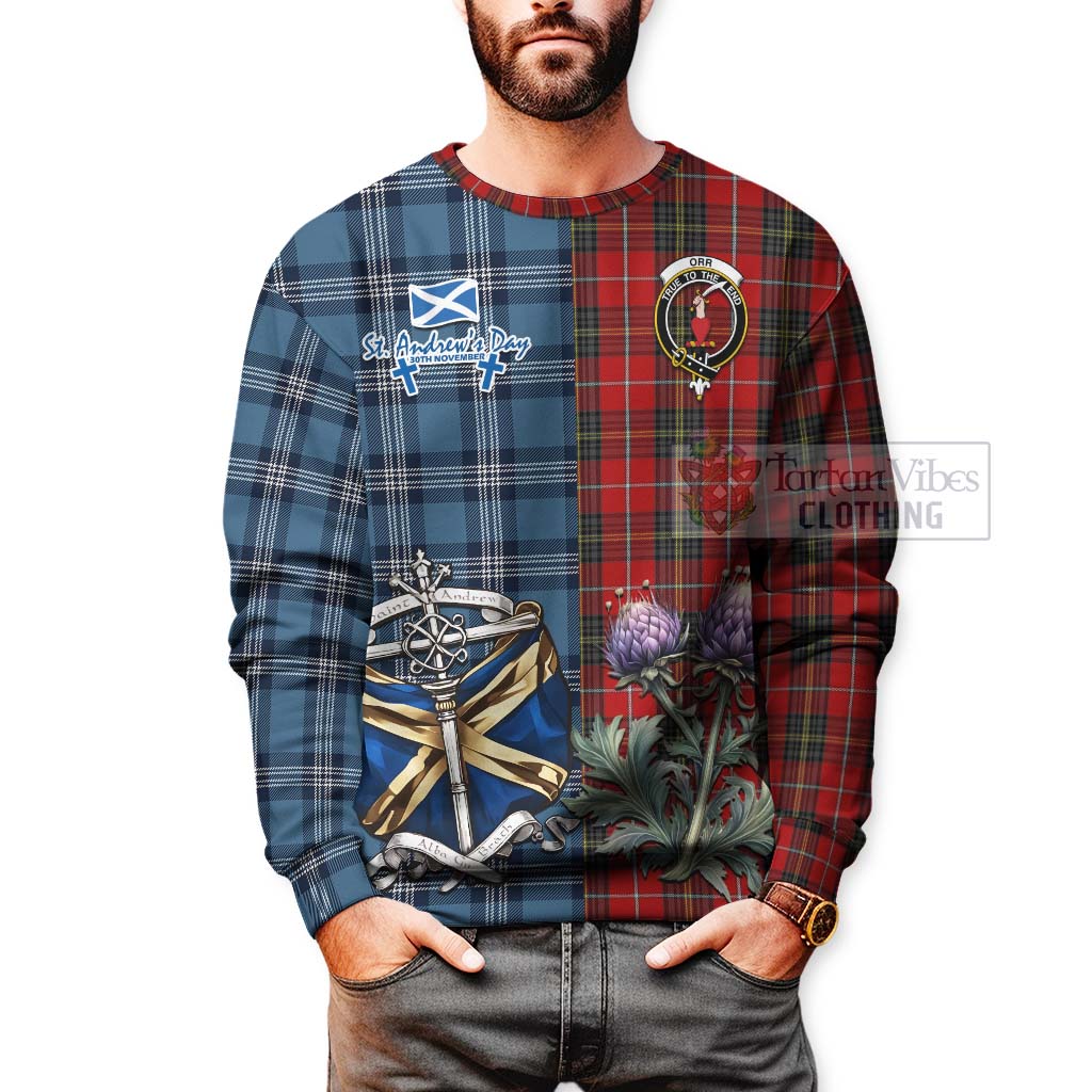 Tartan Vibes Clothing Orr Tartan Sweatshirt Happy St. Andrew's Day Half Tartan Style