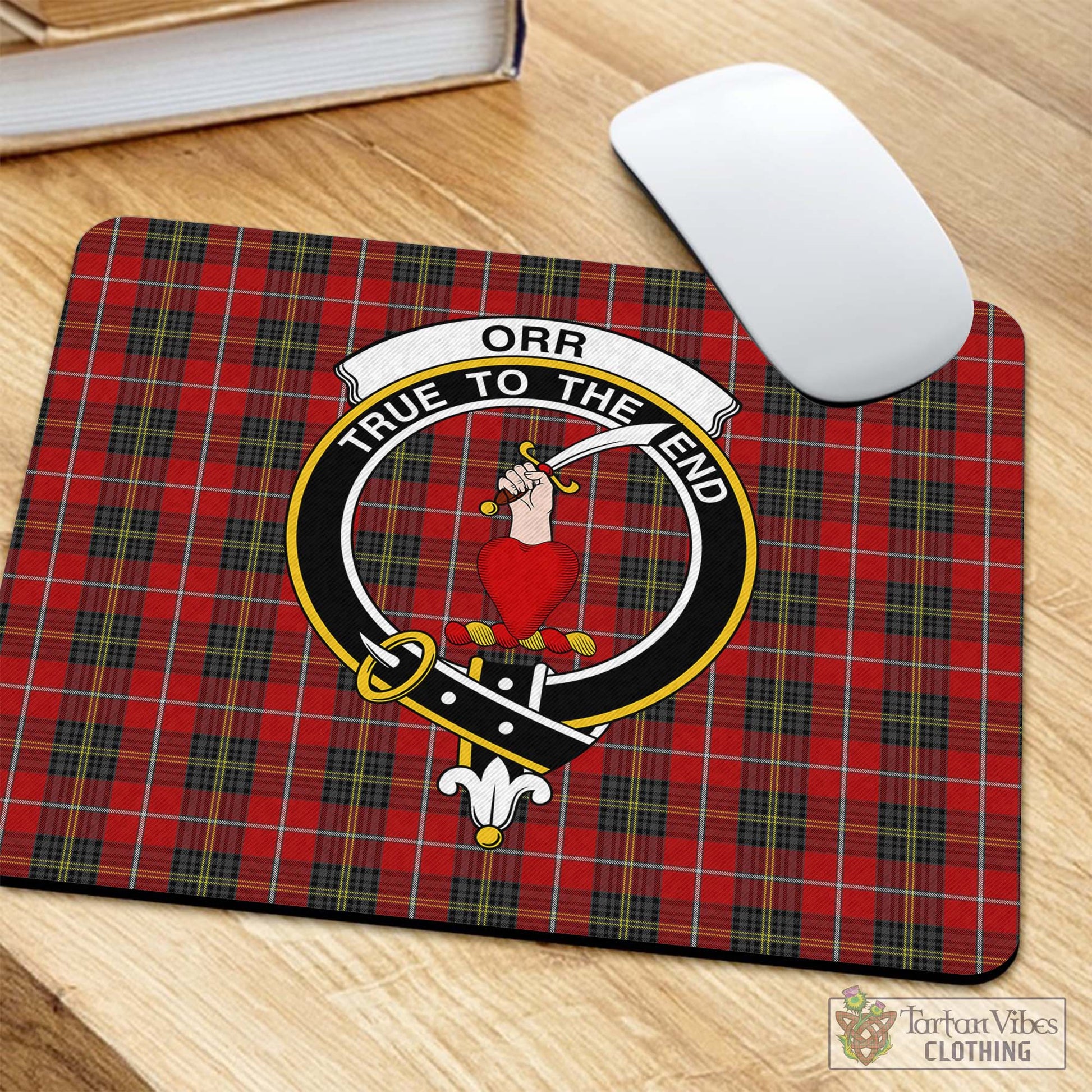 Tartan Vibes Clothing Orr Tartan Mouse Pad with Family Crest