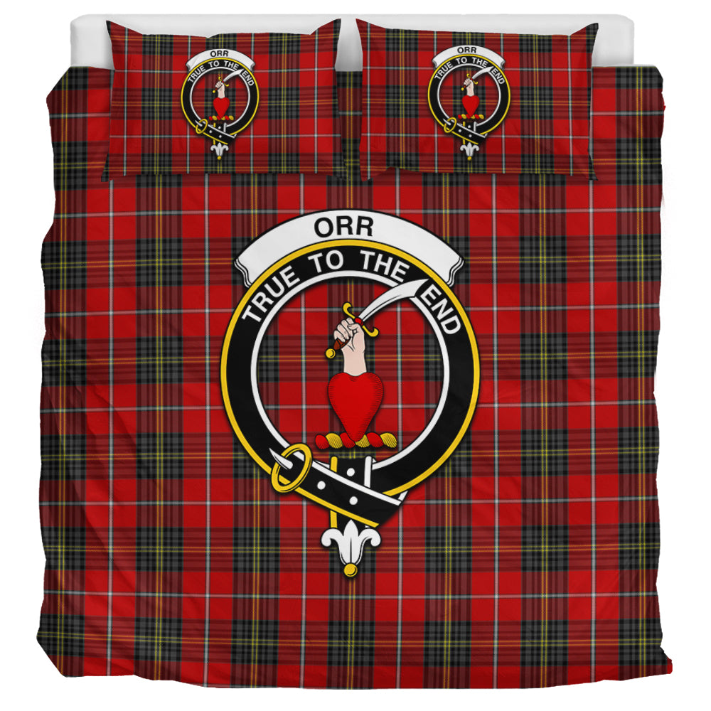 Orr Tartan Bedding Set with Family Crest UK Bedding Set UK Super King 104*94 inch - Tartan Vibes Clothing