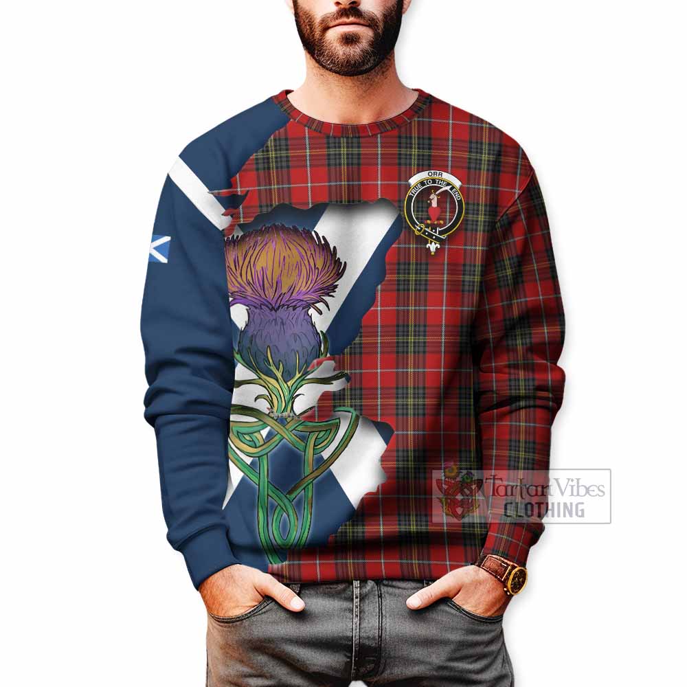 Orr Tartan Family Crest Sweatshirt Scottish Thistle Celtic Inspired - Tartan Vibes Clothing