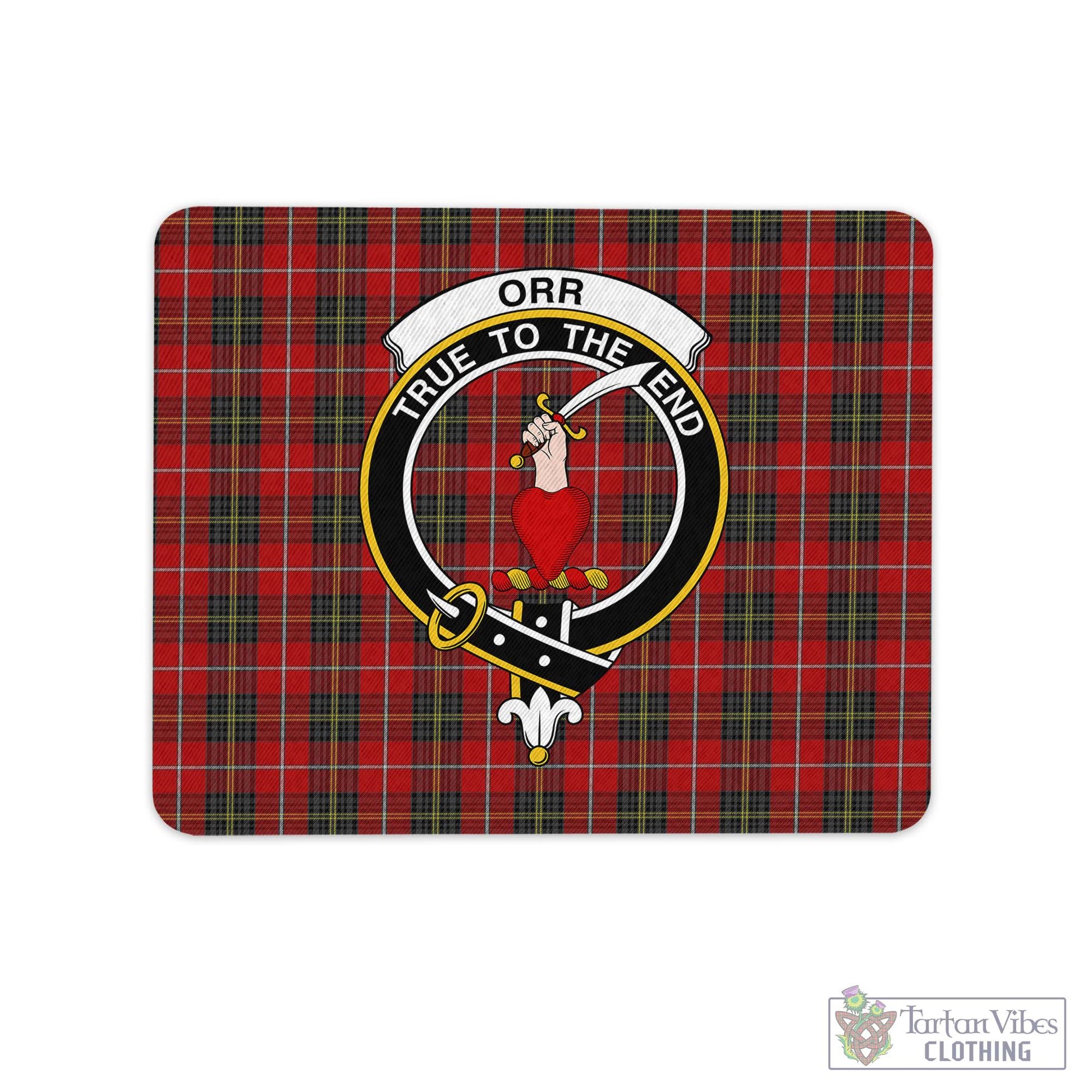 Tartan Vibes Clothing Orr Tartan Mouse Pad with Family Crest