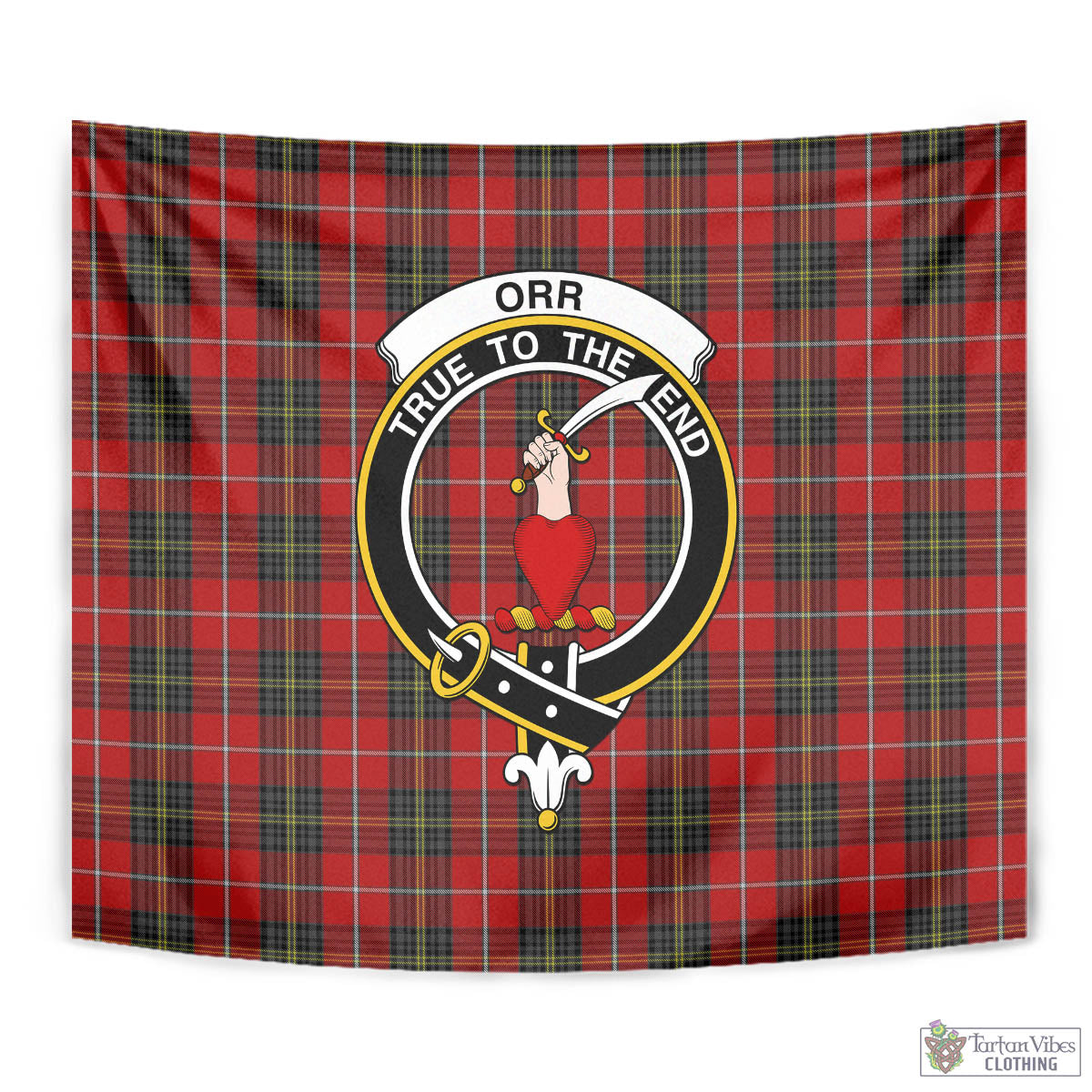 Tartan Vibes Clothing Orr Tartan Tapestry Wall Hanging and Home Decor for Room with Family Crest