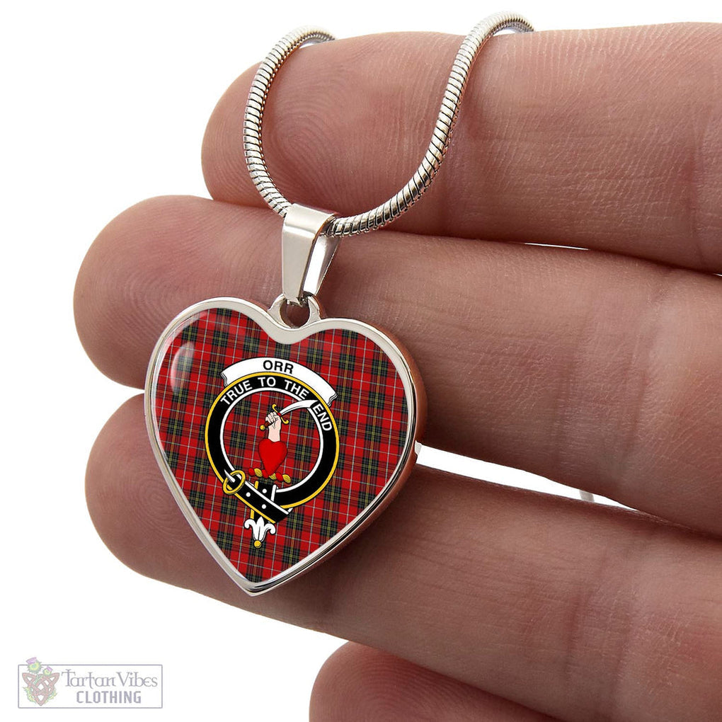 Tartan Vibes Clothing Orr Tartan Heart Necklace with Family Crest