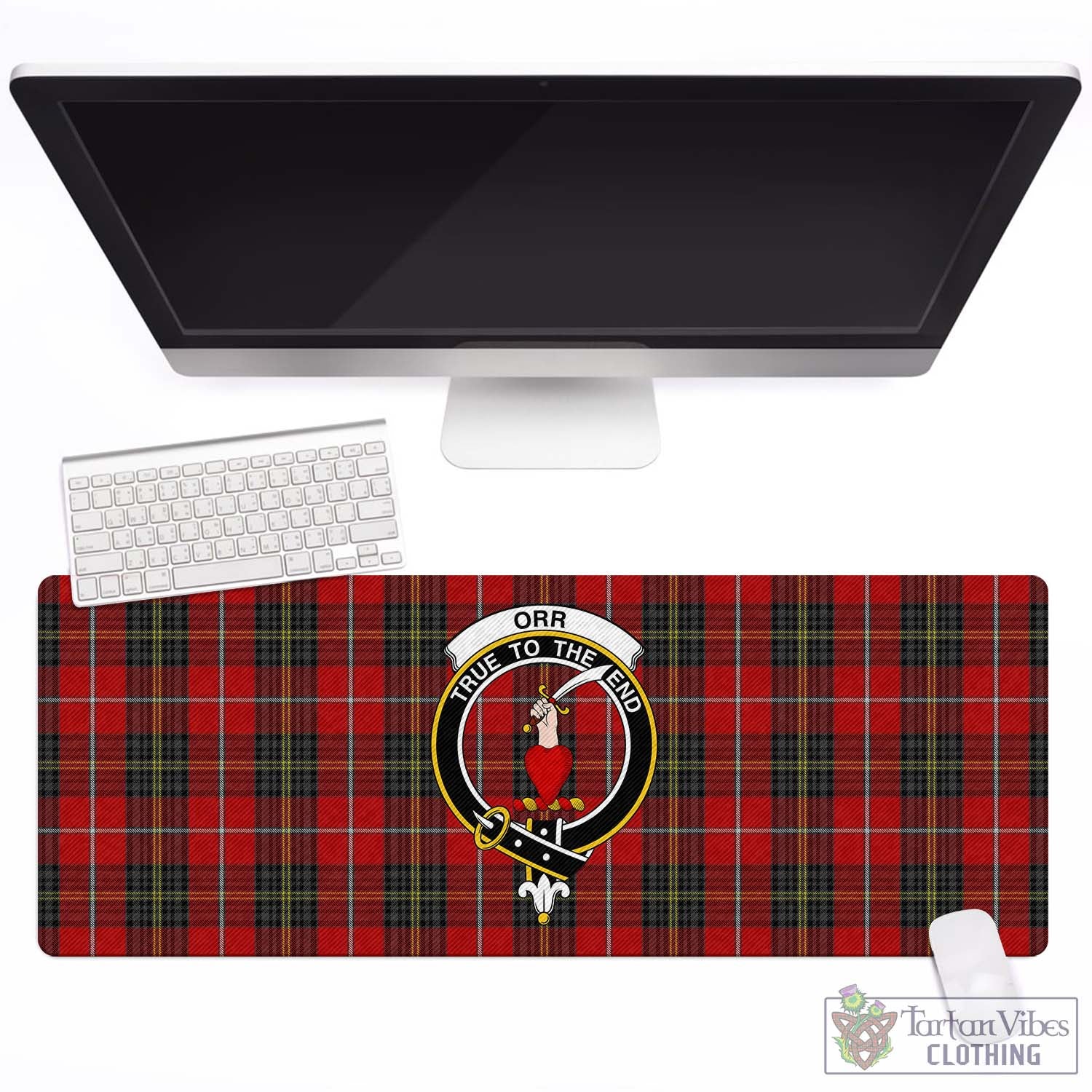 Tartan Vibes Clothing Orr Tartan Mouse Pad with Family Crest