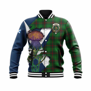 Orrock Tartan Family Crest Baseball Jacket Scottish Thistle Celtic Inspired Unisex - Tartan Vibes Clothing