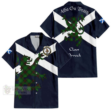 Orrock Tartan Lion Rampant Short Sleeve Button Shirt  Proudly Display Your Heritage with Alba Gu Brath and Clan Name