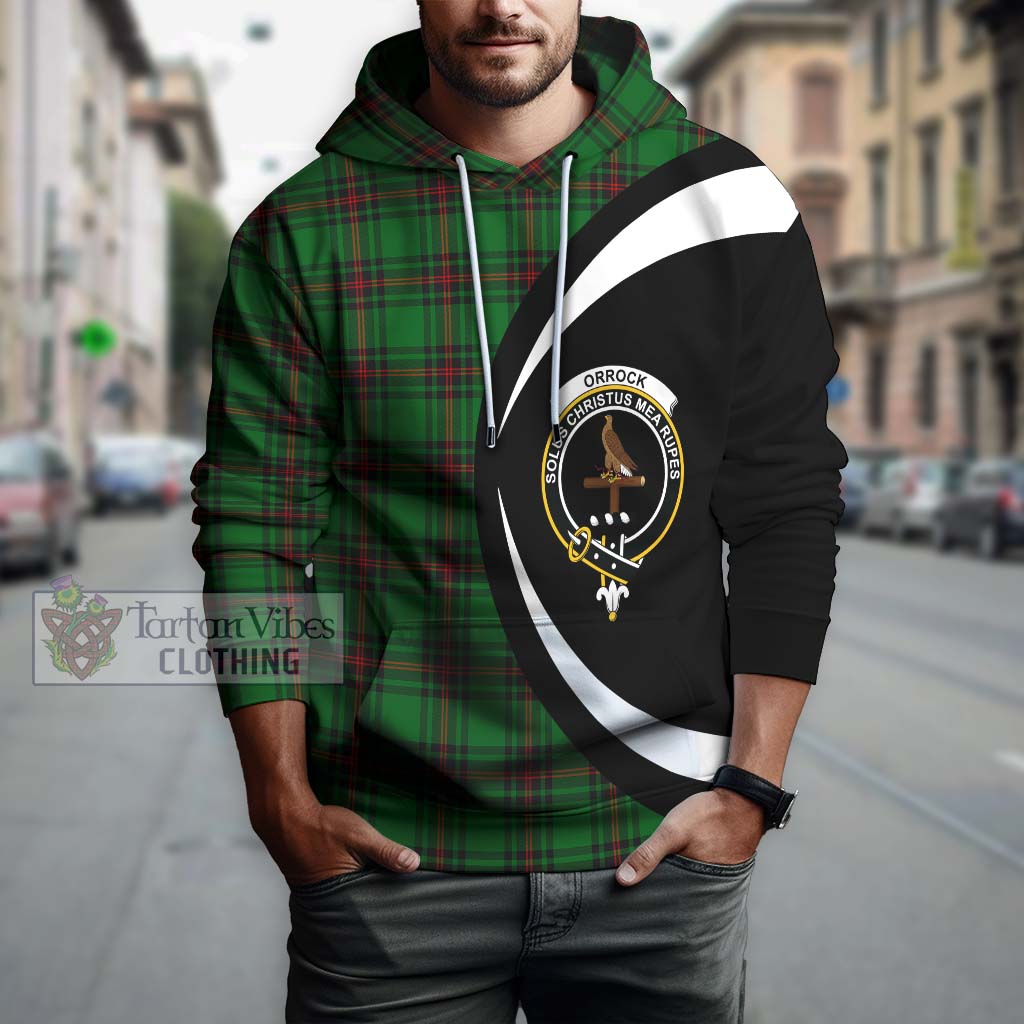 Orrock Tartan Hoodie with Family Crest Circle Style Zip Hoodie - Tartan Vibes Clothing