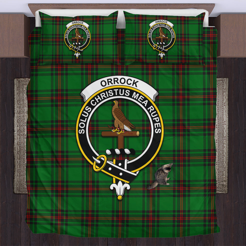 Orrock Tartan Bedding Set with Family Crest US Bedding Set - Tartan Vibes Clothing