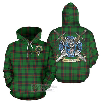 Orrock Tartan Hoodie with Family Crest Celtic Skull Style