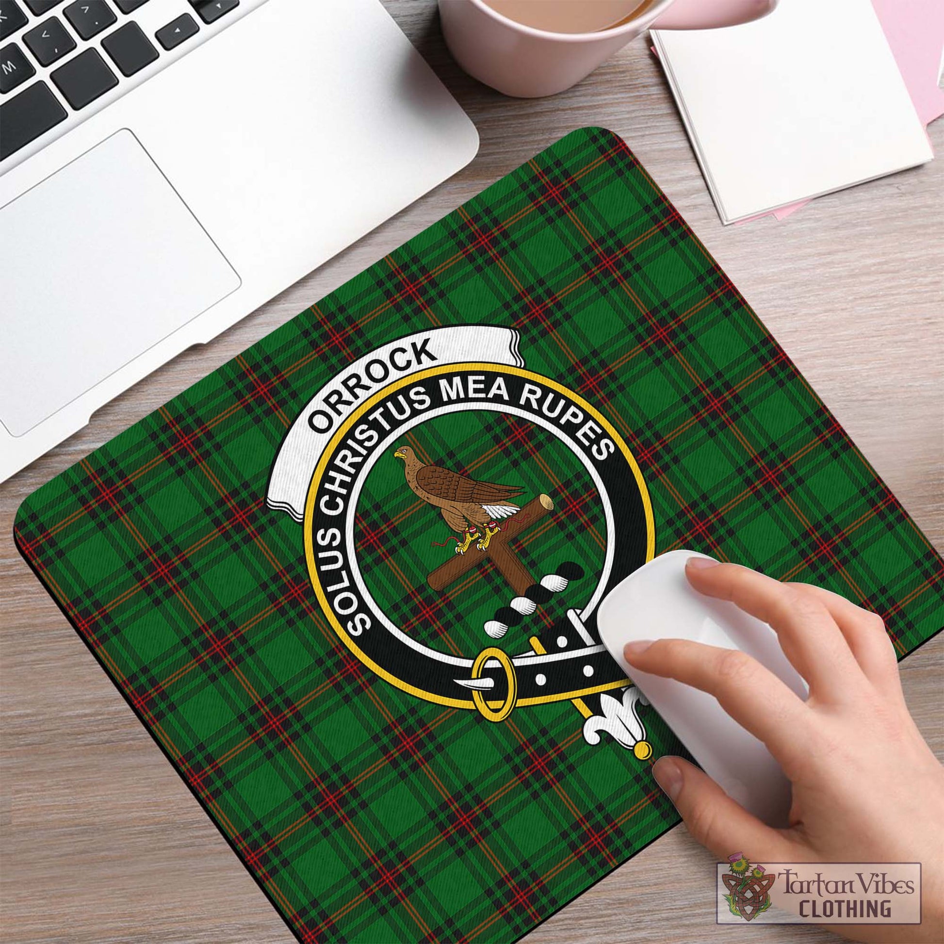 Tartan Vibes Clothing Orrock Tartan Mouse Pad with Family Crest