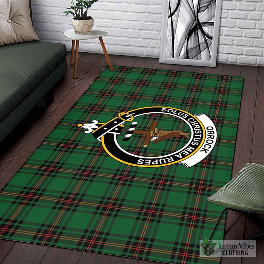 Tartan Vibes Clothing Orrock Tartan Area Rug with Family Crest