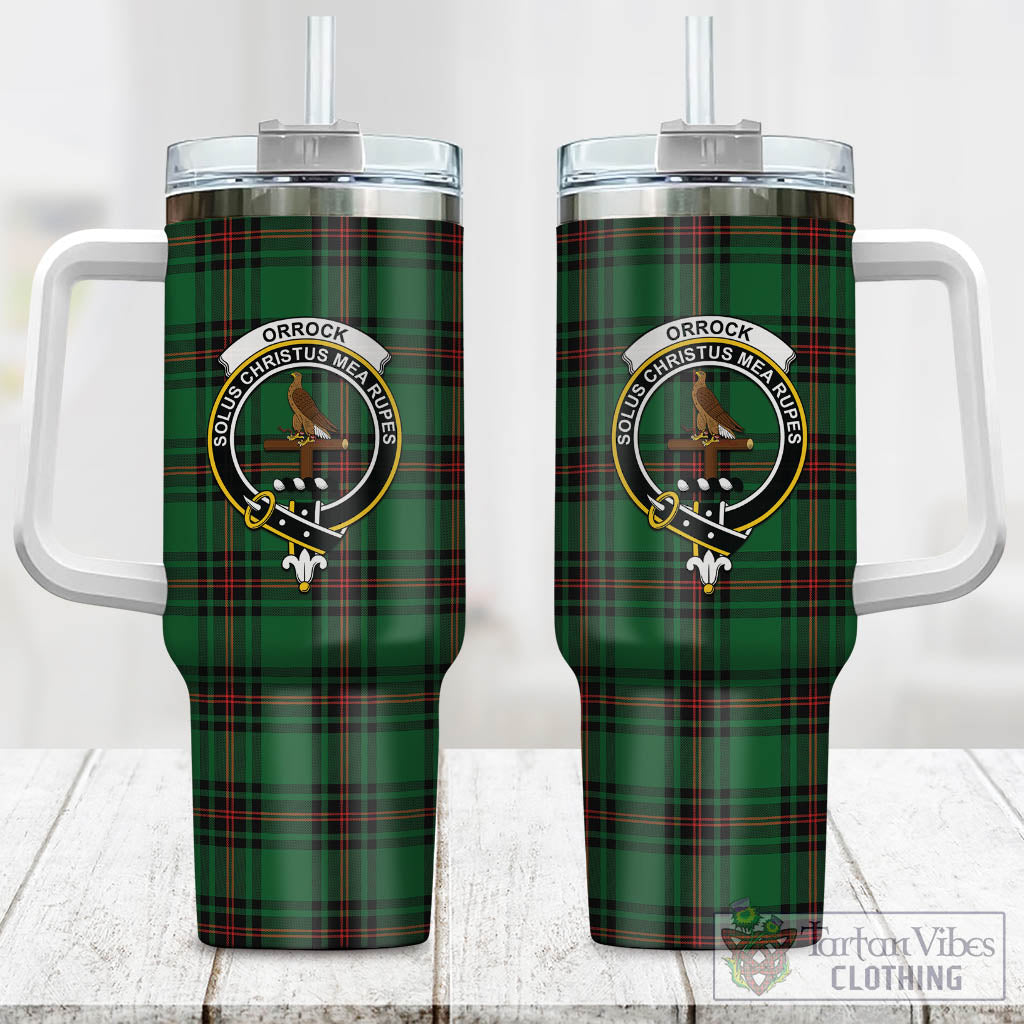 Tartan Vibes Clothing Orrock Tartan and Family Crest Tumbler with Handle