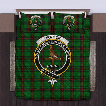 Orrock Tartan Quilt Bed Set with Family Crest