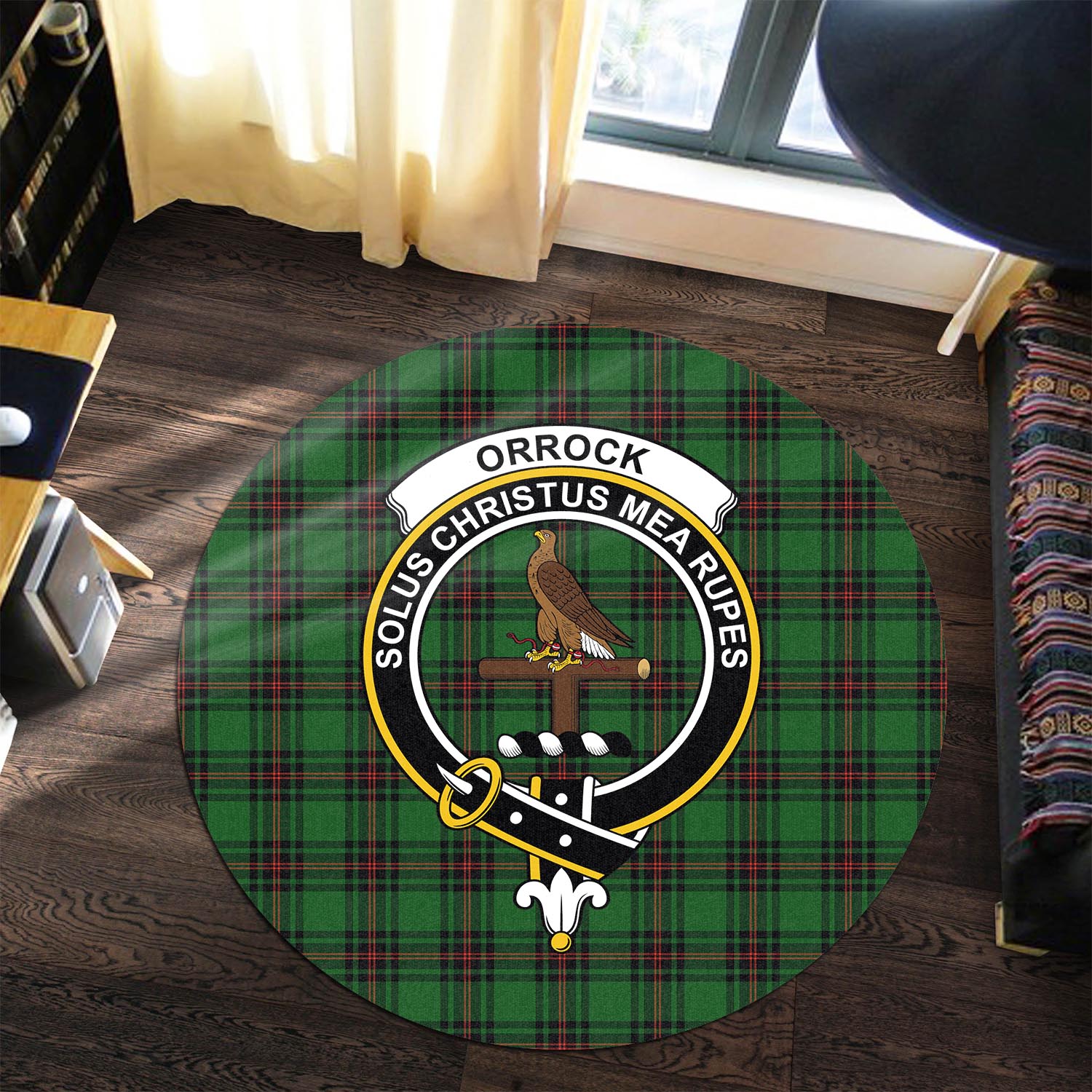 orrock-tartan-round-rug-with-family-crest