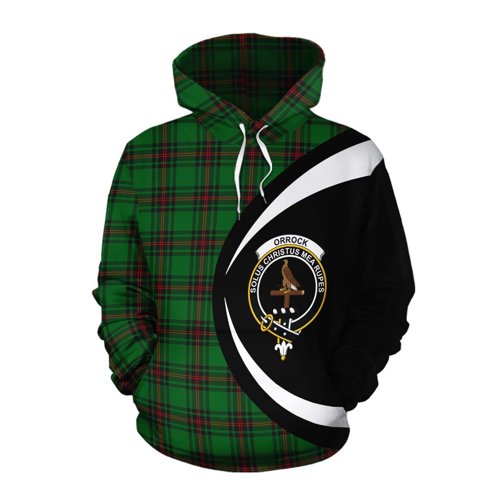 Tartan Vibes Clothing Orrock Tartan Cotton Hoodie with Family Crest Circle Style