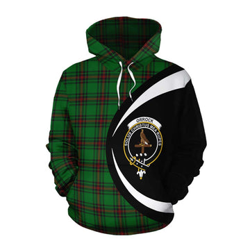 Orrock Tartan Cotton Hoodie with Family Crest Circle Style