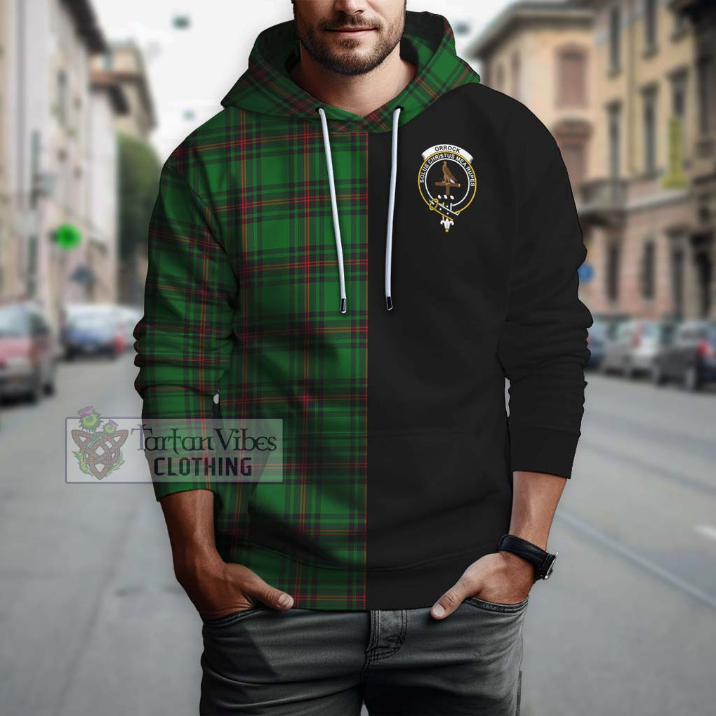 Orrock Tartan Hoodie with Family Crest and Half Of Me Style Zip Hoodie - Tartanvibesclothing Shop