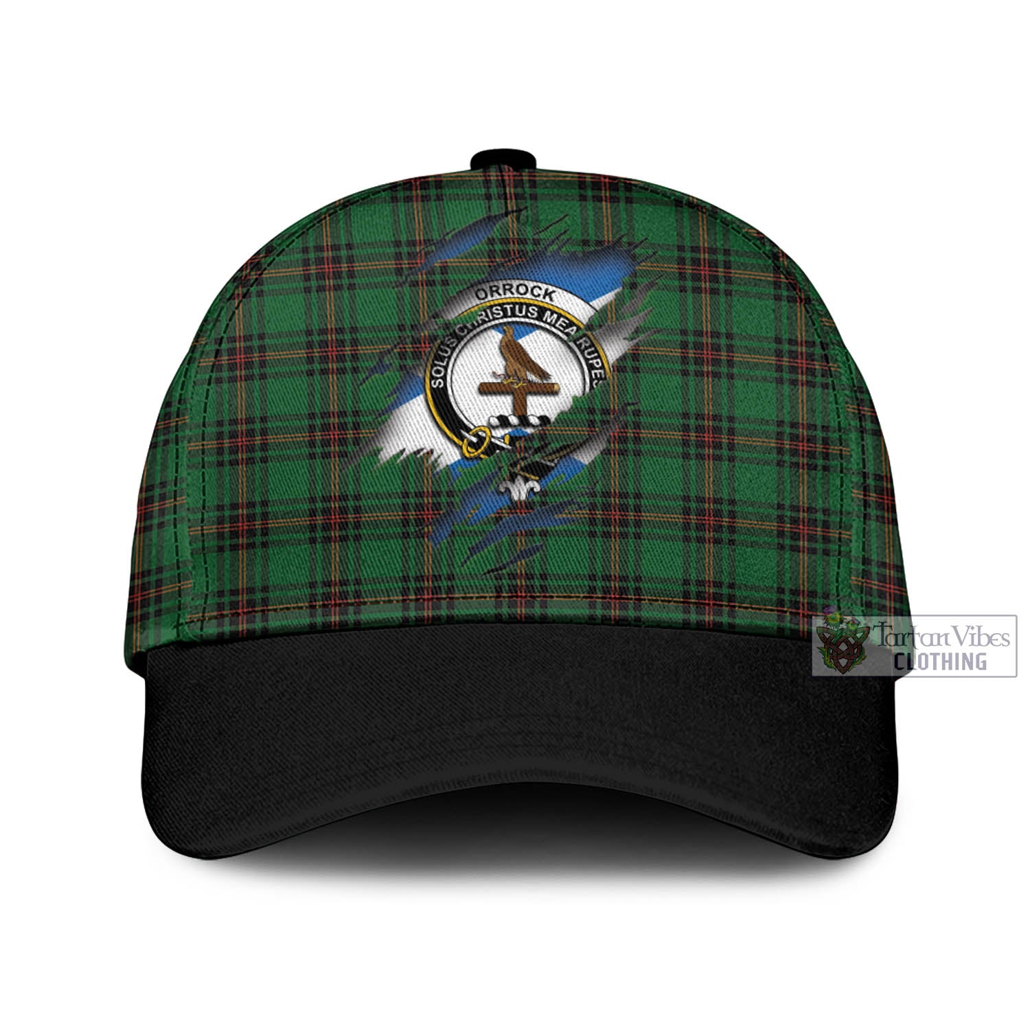 Tartan Vibes Clothing Orrock Tartan Classic Cap with Family Crest In Me Style