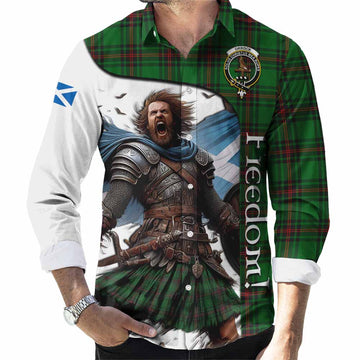 Orrock Crest Tartan Long Sleeve Button Shirt Inspired by the Freedom of Scottish Warrior