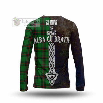 Orrock Tartan Family Crest Long Sleeve T-Shirt Alba Gu Brath Be Brave Lion Ancient Style - Tartan Vibes Clothing
