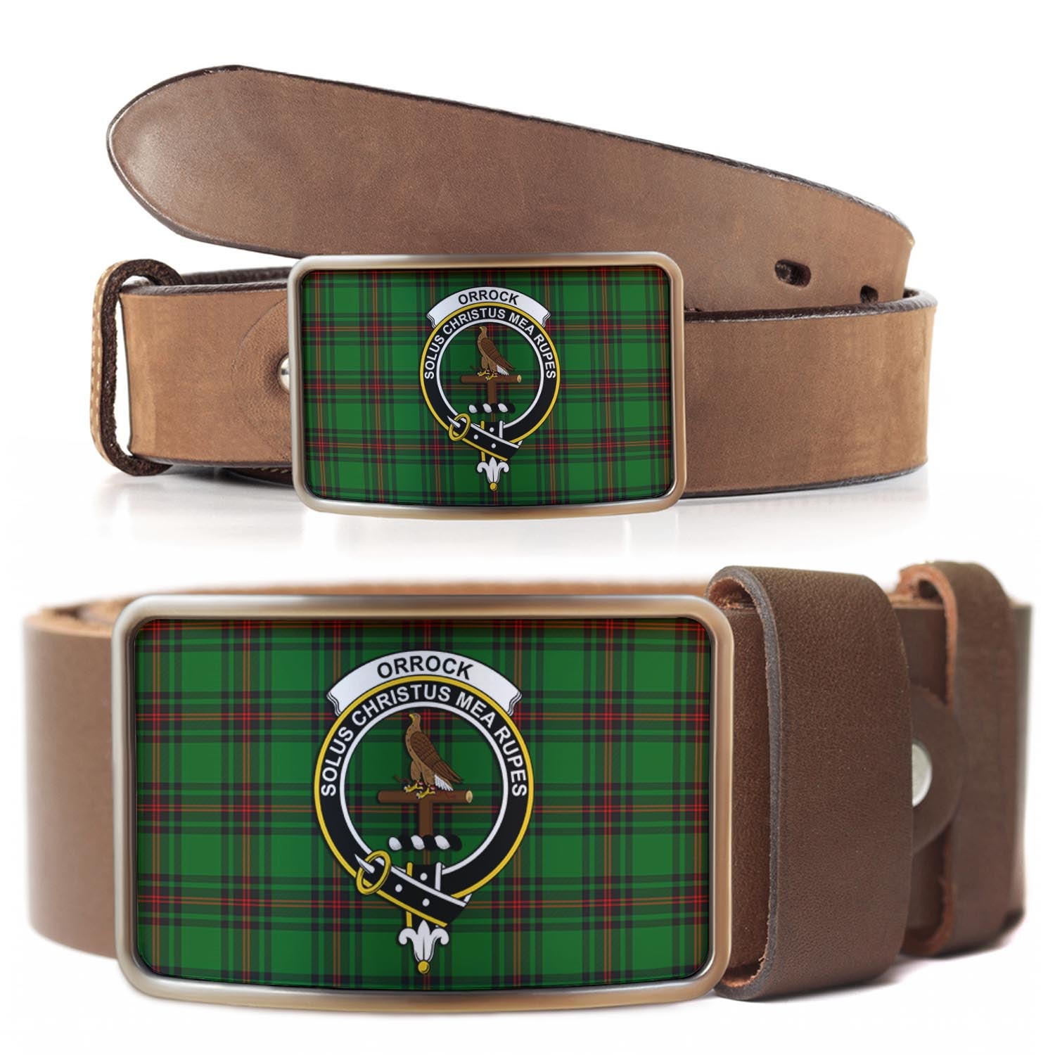 Orrock Tartan Belt Buckles with Family Crest - Tartan Vibes Clothing