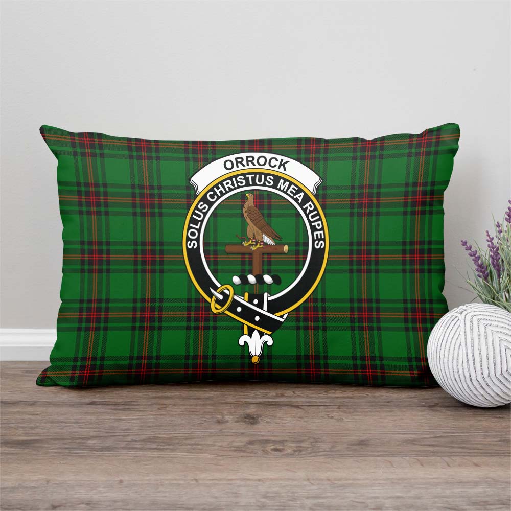 Orrock Tartan Pillow Cover with Family Crest Rectangle Pillow Cover - Tartanvibesclothing