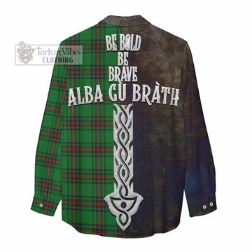 Orrock Tartan Family Crest Women's Casual Shirt Alba Gu Brath Be Brave Lion Ancient Style - Tartan Vibes Clothing