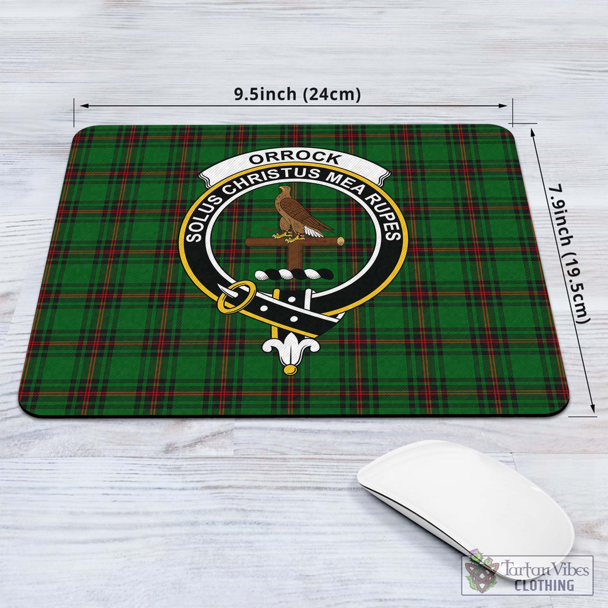 Tartan Vibes Clothing Orrock Tartan Mouse Pad with Family Crest