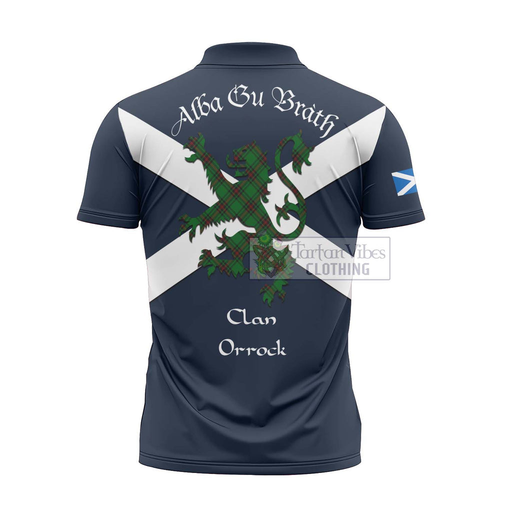 Tartan Vibes Clothing Orrock Tartan Lion Rampant Zipper Polo Shirt – Proudly Display Your Heritage with Alba Gu Brath and Clan Name