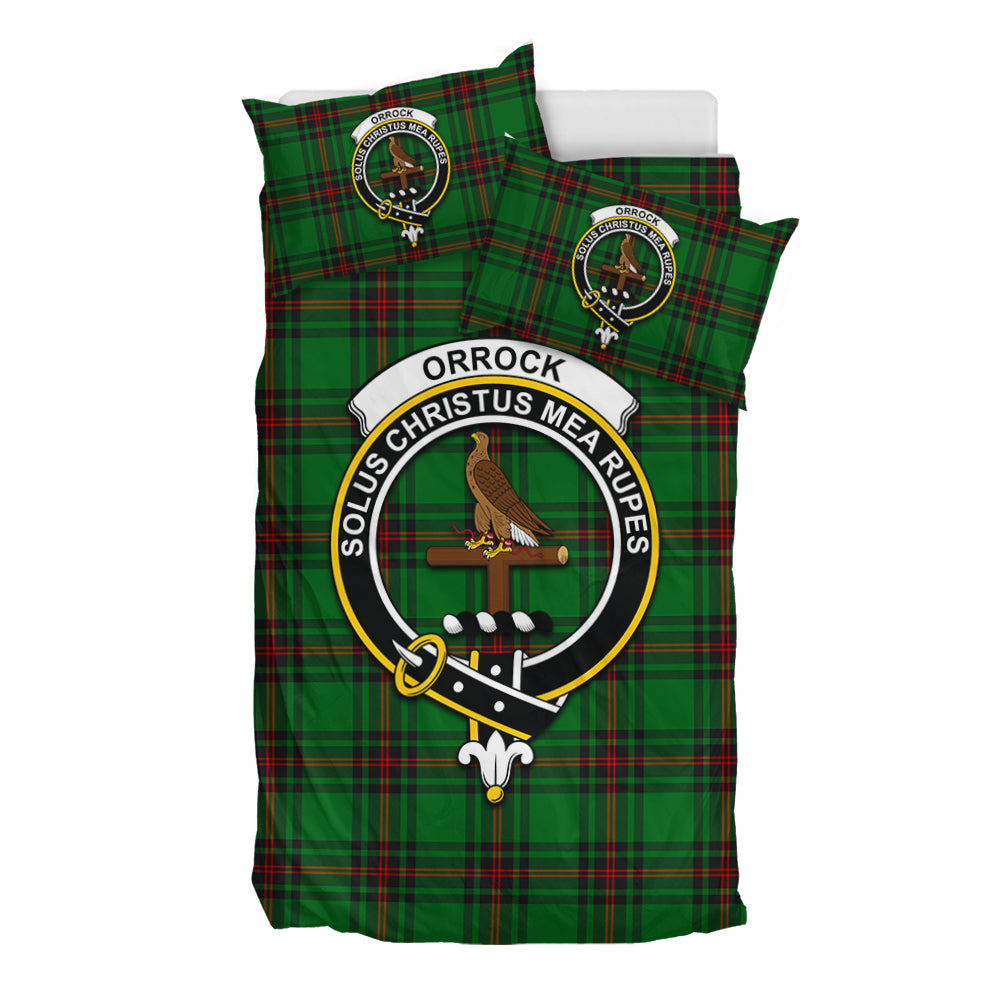 Orrock Tartan Bedding Set with Family Crest - Tartan Vibes Clothing