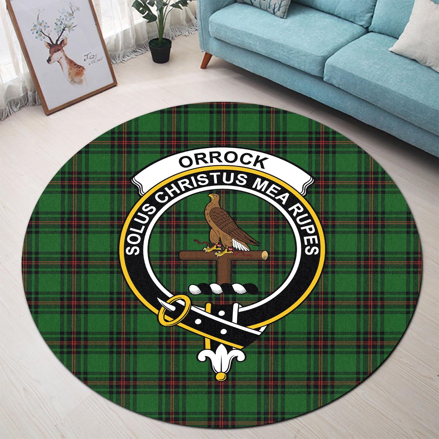 orrock-tartan-round-rug-with-family-crest