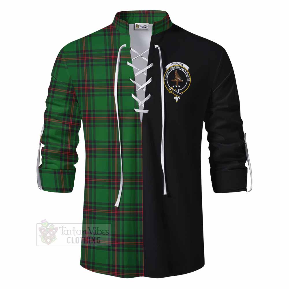 Tartan Vibes Clothing Orrock Tartan Ghillie Kilt Shirt with Family Crest and Half Of Me Style