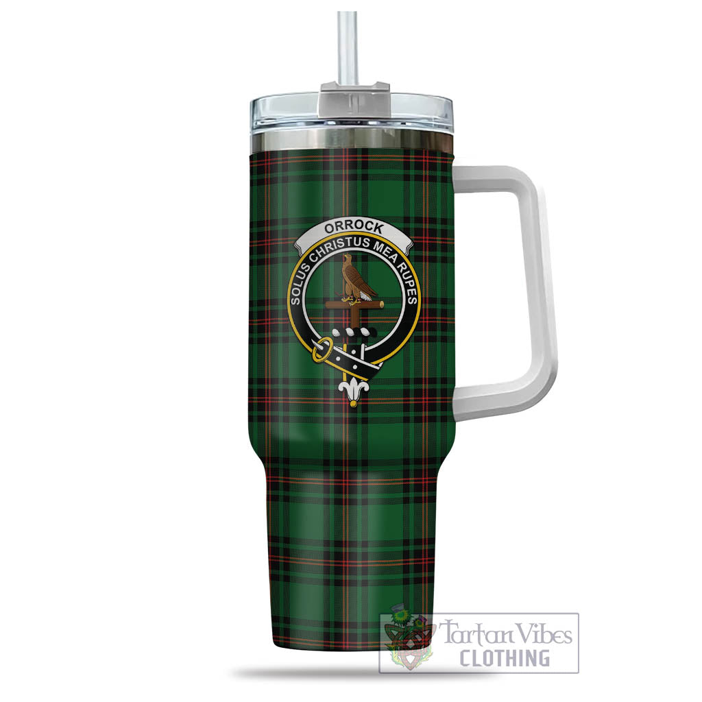 Tartan Vibes Clothing Orrock Tartan and Family Crest Tumbler with Handle