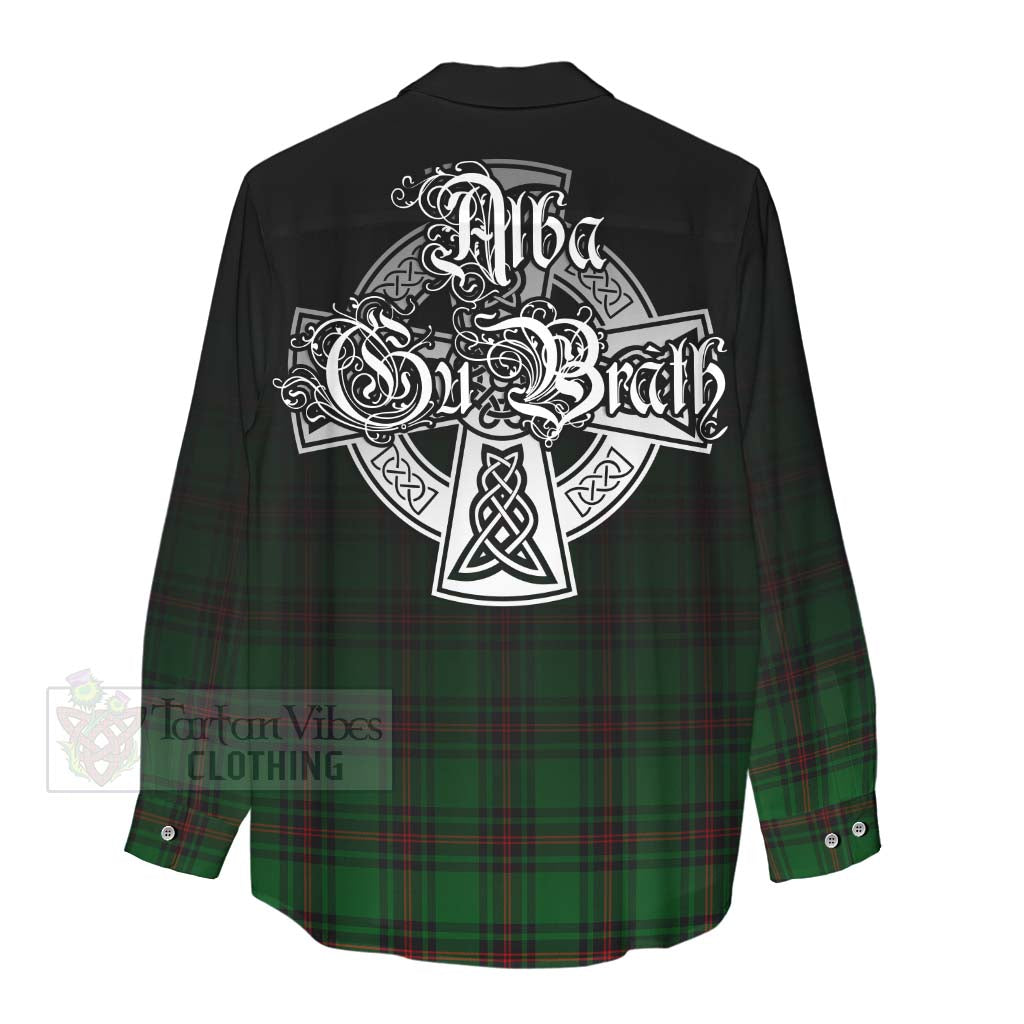 Tartan Vibes Clothing Orrock Tartan Women's Casual Shirt Featuring Alba Gu Brath Family Crest Celtic Inspired