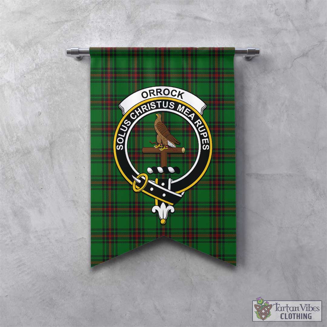 Tartan Vibes Clothing Orrock Tartan Gonfalon, Tartan Banner with Family Crest