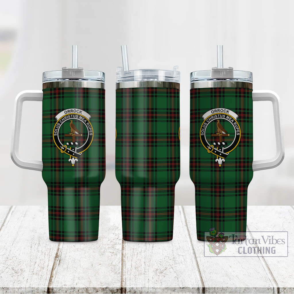 Tartan Vibes Clothing Orrock Tartan and Family Crest Tumbler with Handle