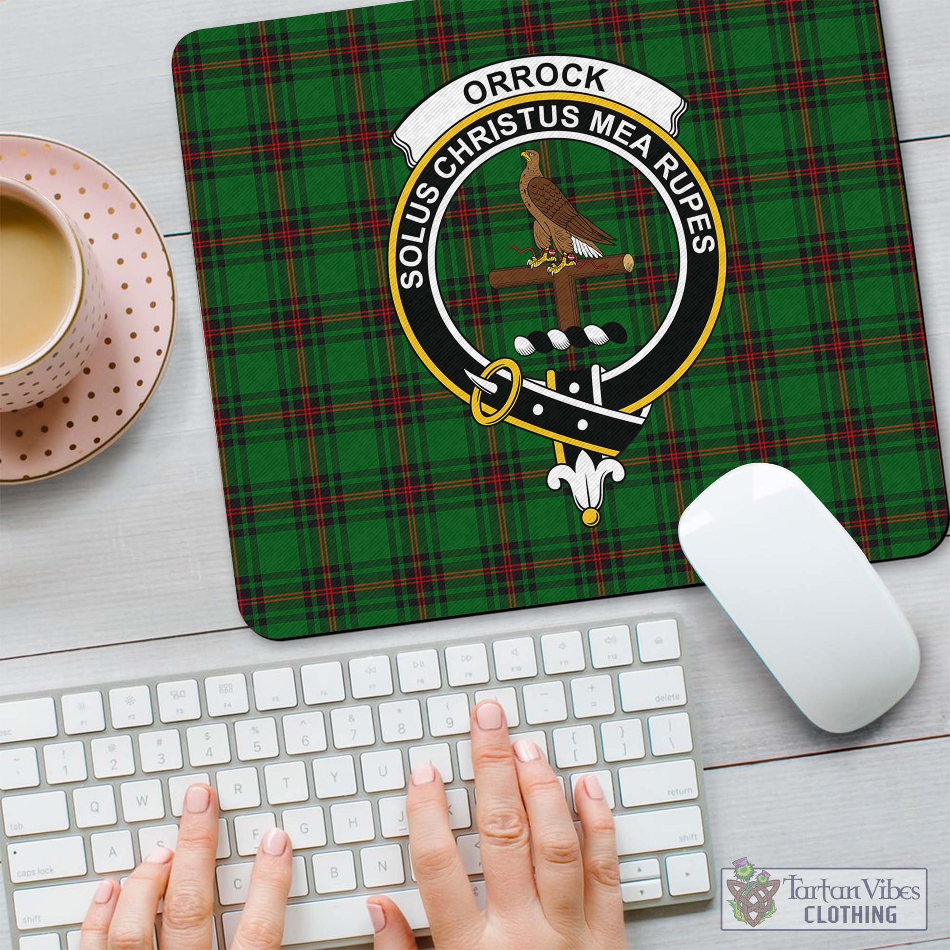 Tartan Vibes Clothing Orrock Tartan Mouse Pad with Family Crest