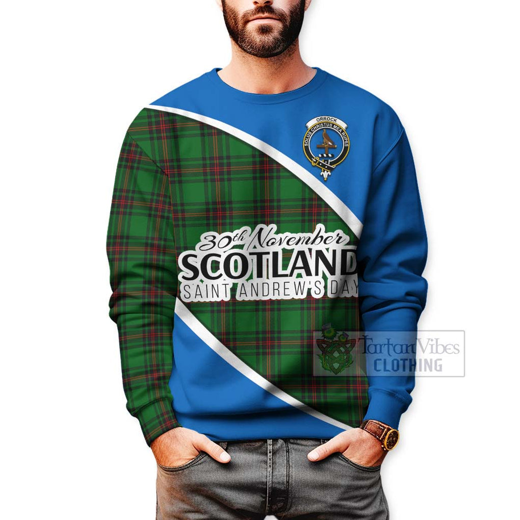 Tartan Vibes Clothing Orrock Family Crest Tartan Sweatshirt Celebrate Saint Andrew's Day in Style