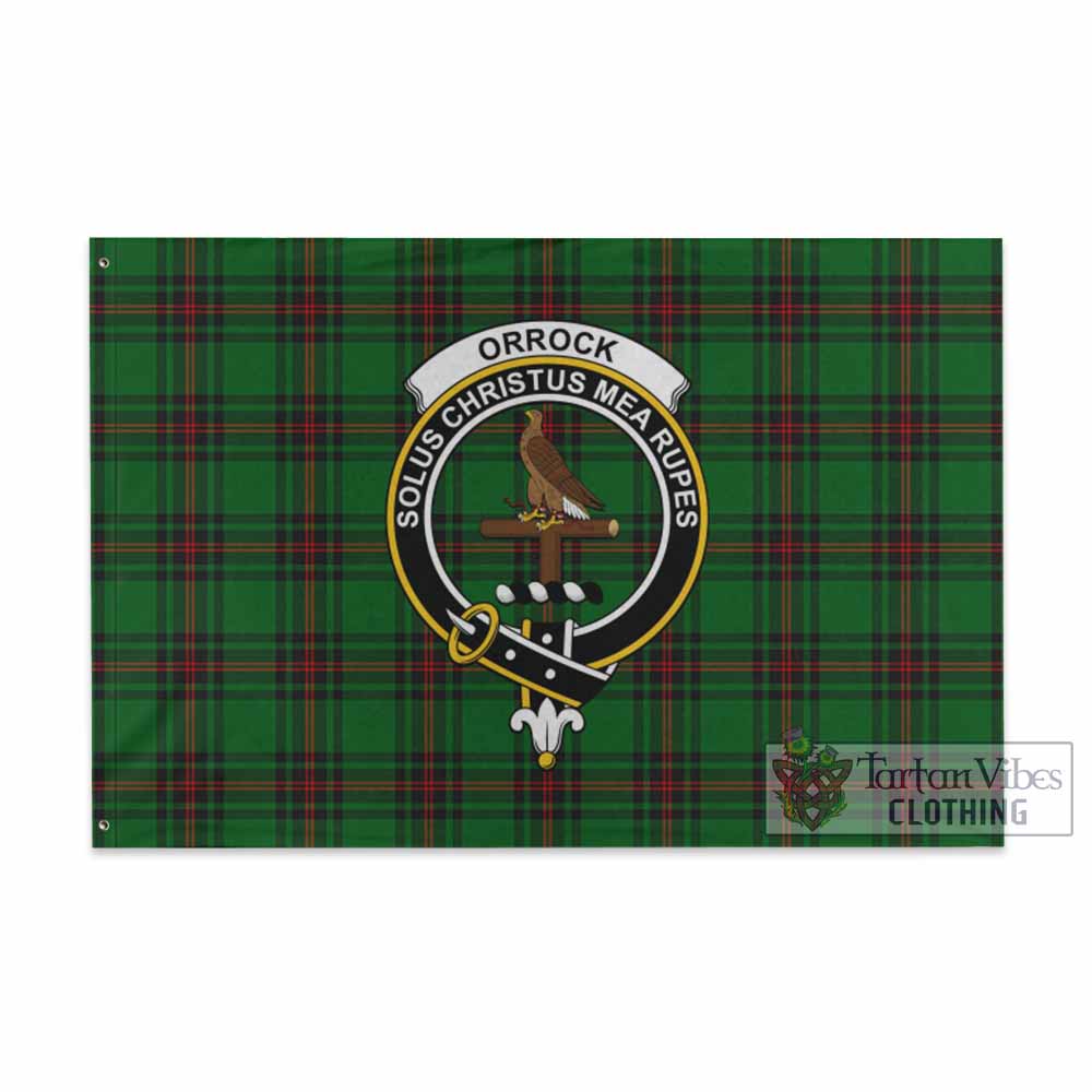 Tartan Vibes Clothing Orrock Tartan House Flag with Family Crest